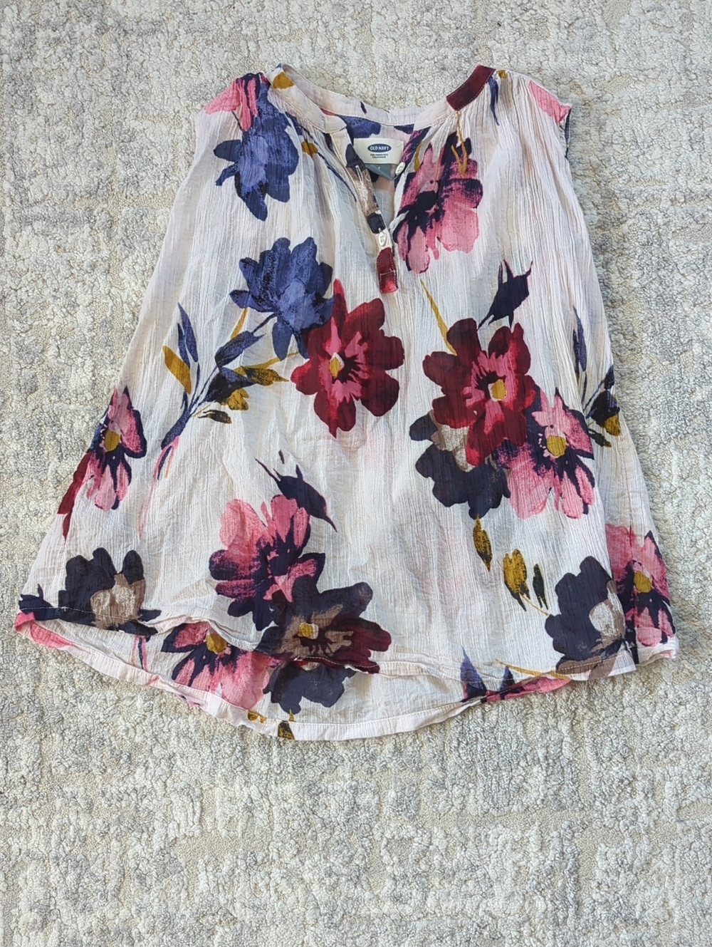 Old Navy White Floral Sleeveless Blouse/Dress Size 4T